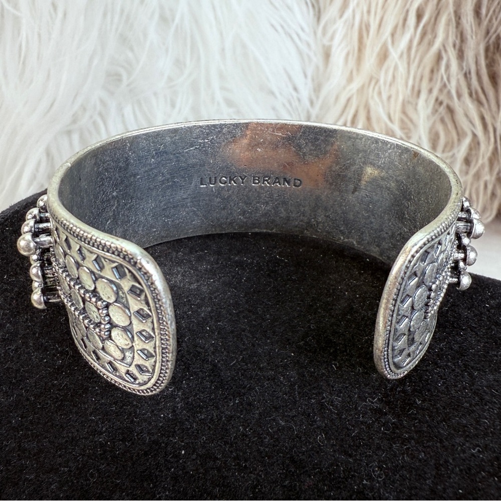 Lucky Brand Silver Beaded Cuff Bracelet - Picture 6 of 11